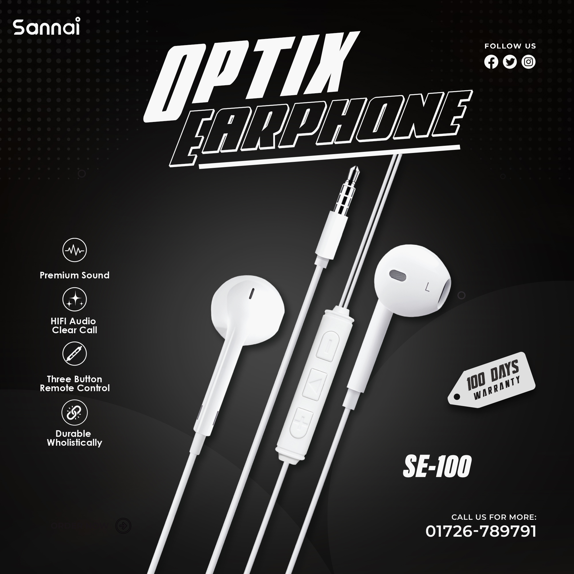 Sannai SE-100 প্রিমিয়াম সাউন্ড হেডফোন