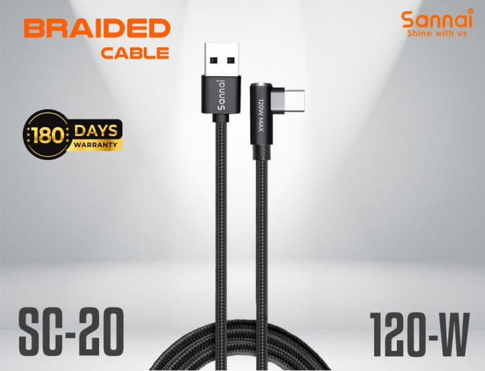 SC-20 Sannai 120 watt Type C  চার্জিং কেবল