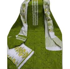 Unstitched Cotton Screen Printed Shalwar Kameez For Women3Piece Dress